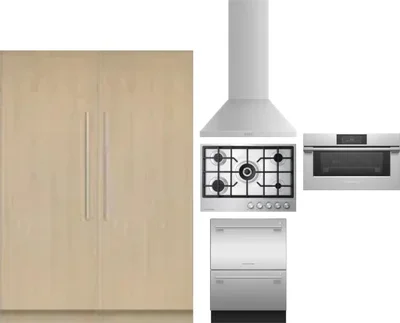6 Piece Package Includes Refrigerator, Freezer, Cooktop, Wall Oven, Hood And Dishwasher